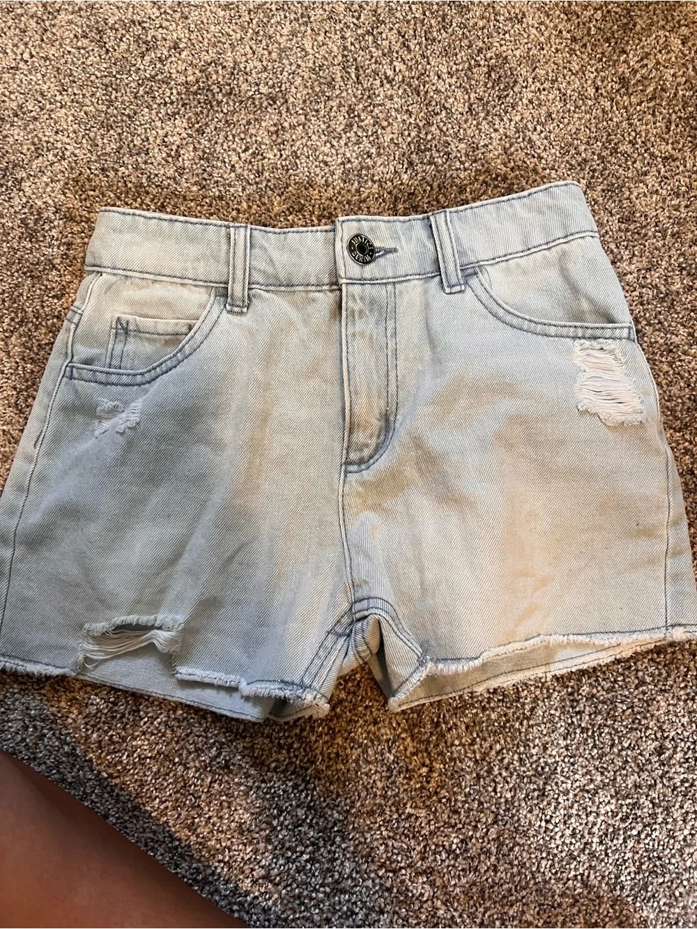 Justice Light Wash Distressed Denim Shorts Girls Size 10